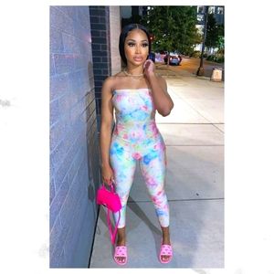 Colorful Dreams Jumpsuit - Pink/combo XL